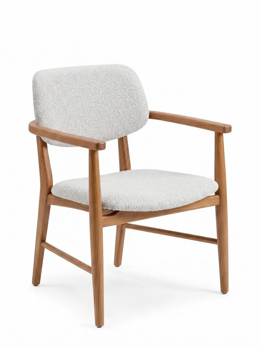 Silla de comedor tapizada con estructura de madera, foto 1