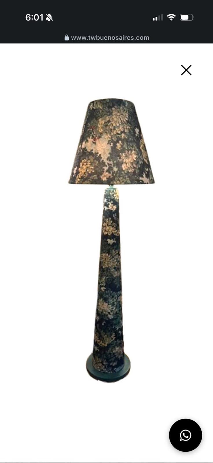 Lámpara de pie con pantalla estampada floral, foto 1
