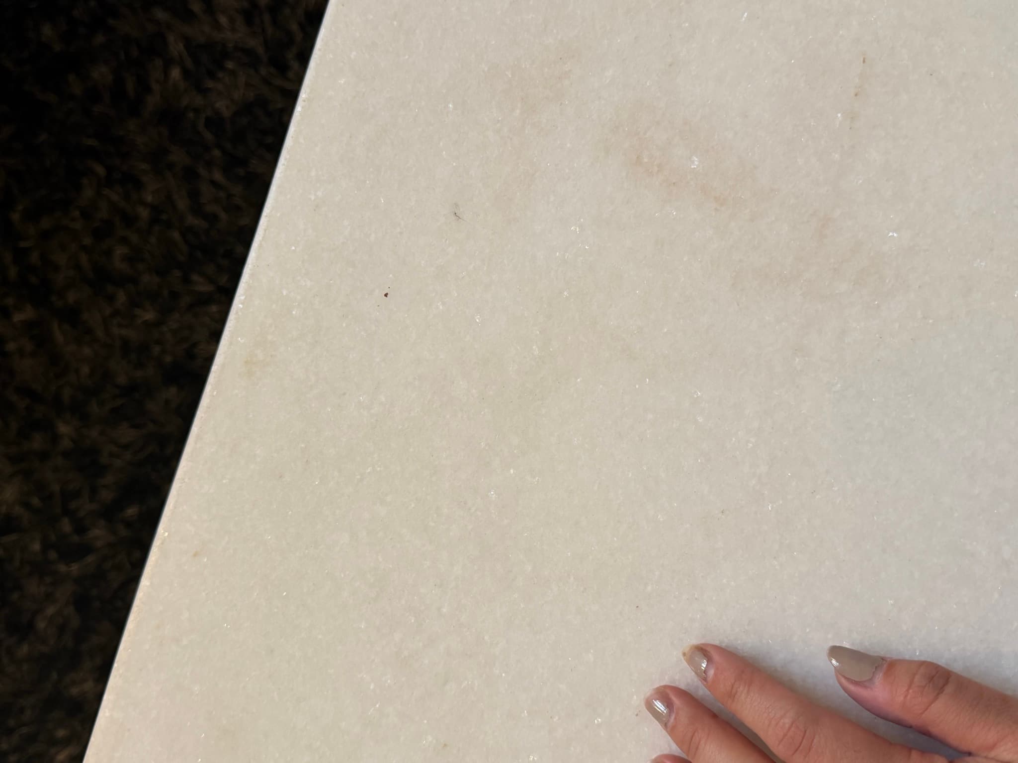 Mesa ratona rectangular con tapa de mármol blanco, foto 6
