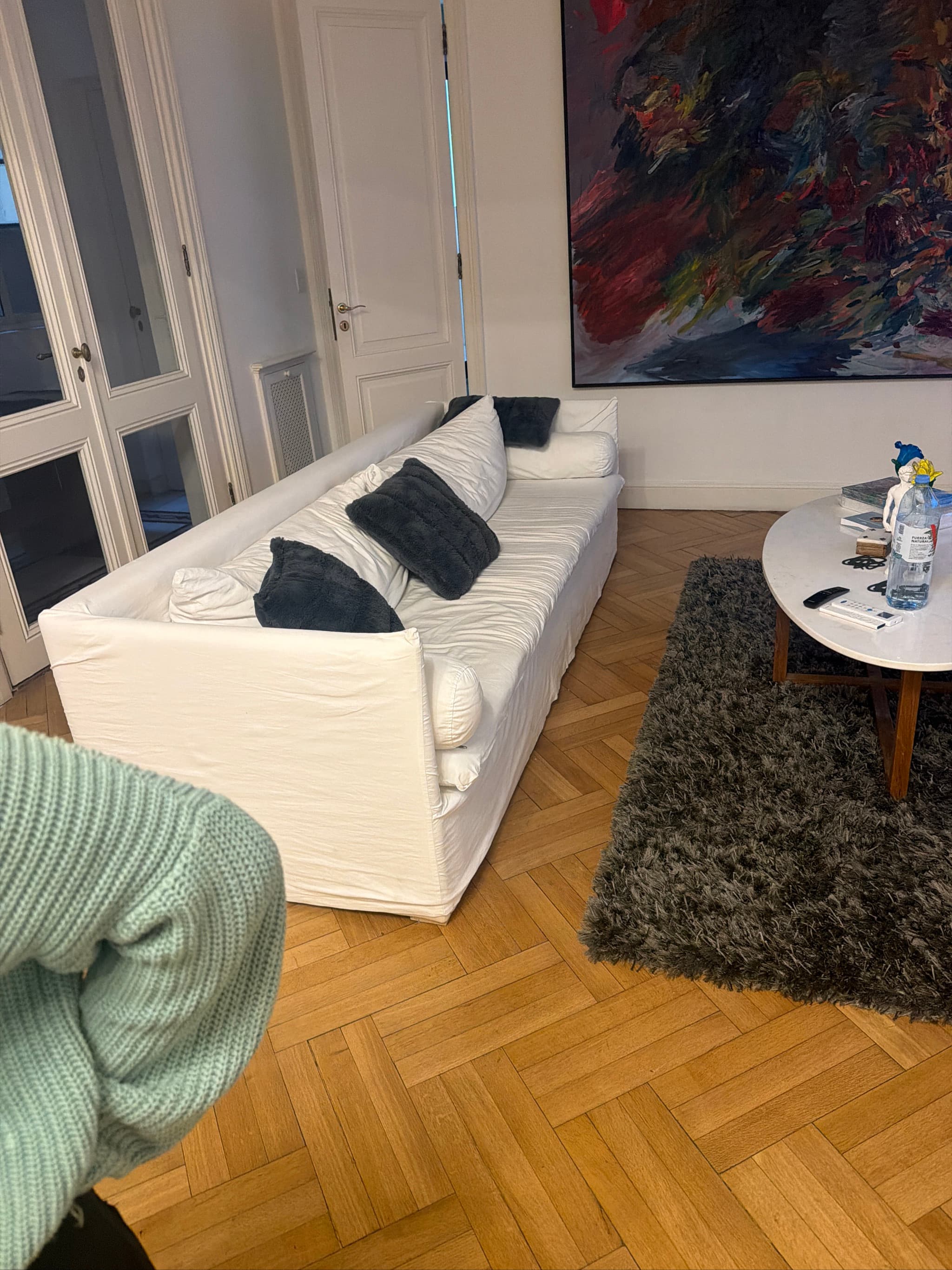 Sillón blanco tapizado, foto 1